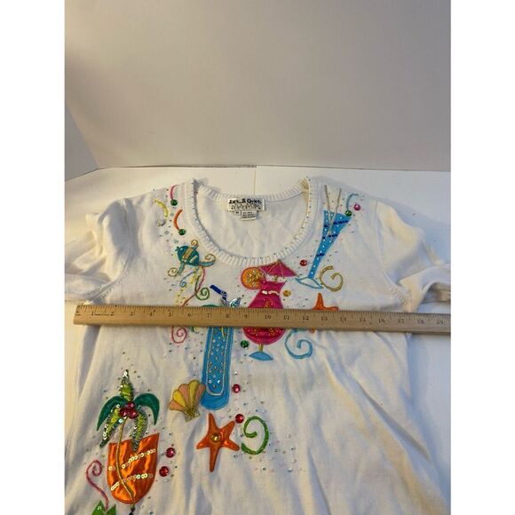 Jack B Quick white sweater beach Cocktails bling medium M - Picture 6 of 6